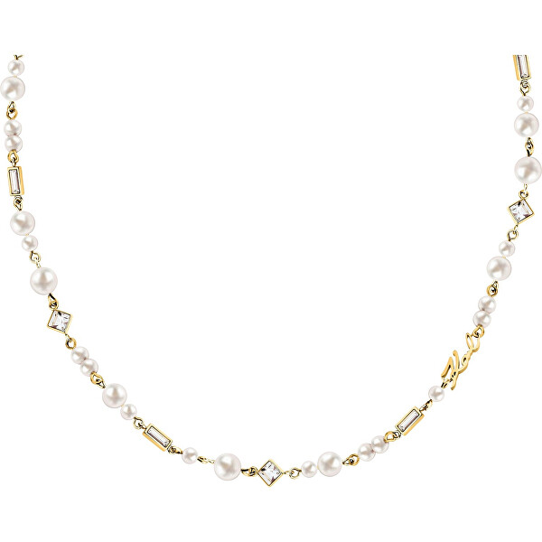 Elegantní náhrdelník s perlami a krystaly Pearl KLAYR17