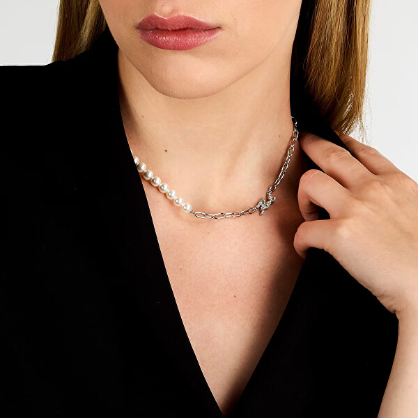 Fashion náhrdelník s černými perlami Pearl KLAYR02