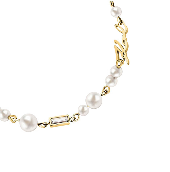 Elegantní náramek s perlami a krystaly Pearl KLAYR19