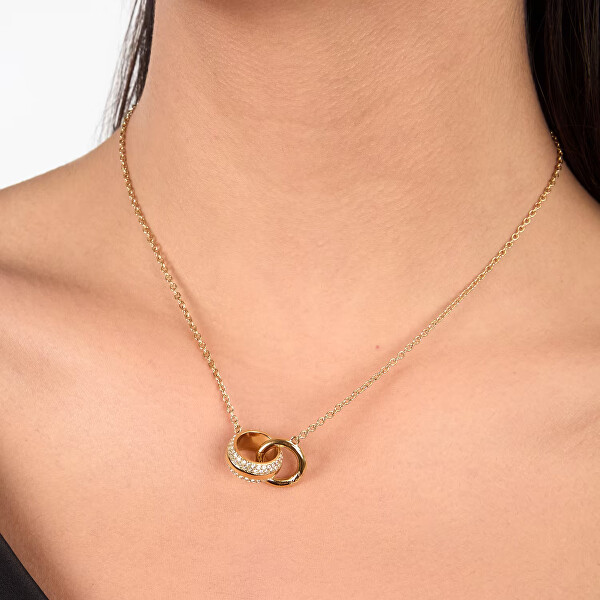 Elegantní pozlacený náhrdelník Bond Pave KLBJY02