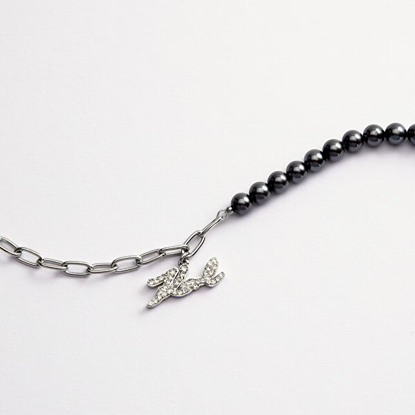 Ikonický náramek s černými perlami Pearl KLAYR10
