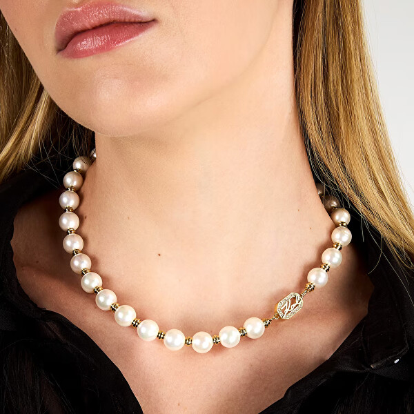 Luxusní náhrdelník se syntetickými perlami Pearl KLAYR01
