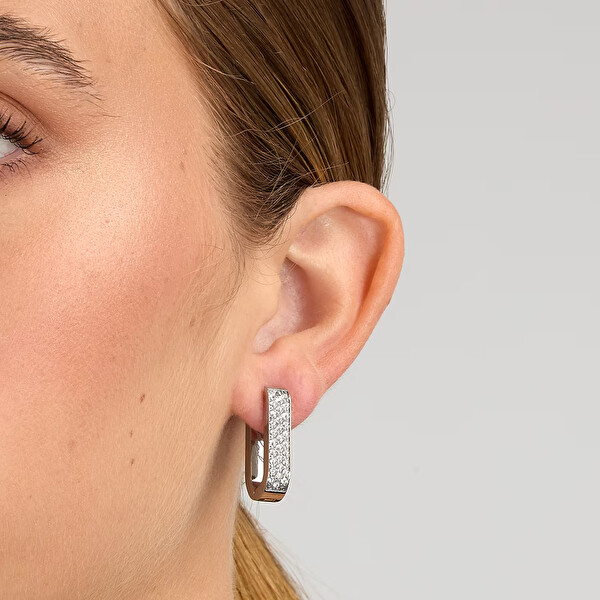 Pozlacené visací náušnice s krystaly Chains KLARF06