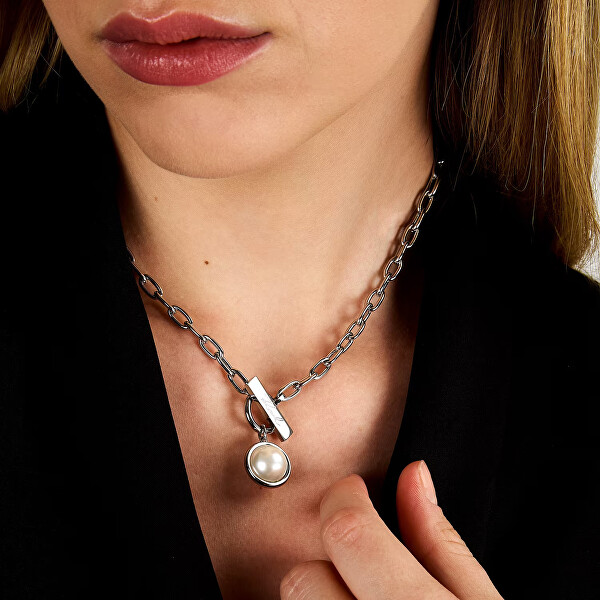 Stylový ocelový náhrdelník pro ženy Pearl KLAYR04