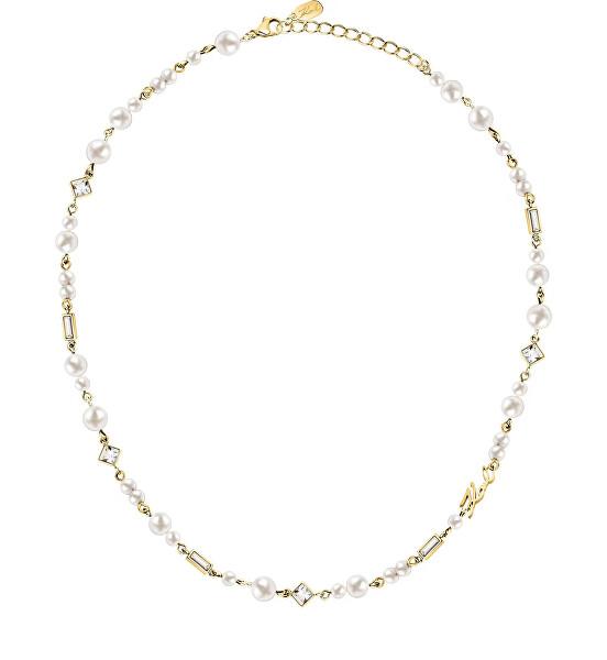 Elegantní náhrdelník s perlami a krystaly Pearl KLAYR17