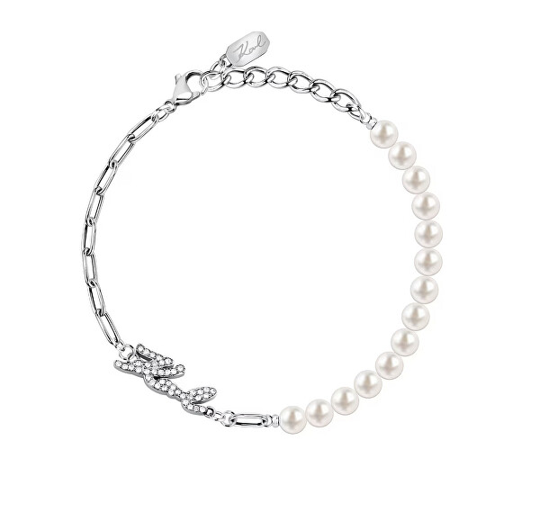 Elegantný náramok so syntetickými perlami Pearl KLAYR08