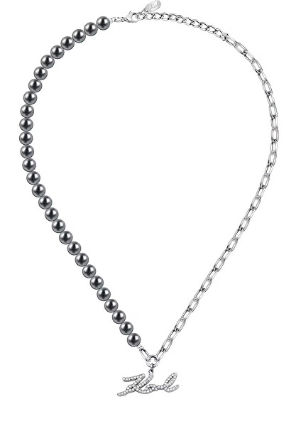 Fashion náhrdelník s černými perlami Pearl KLAYR02
