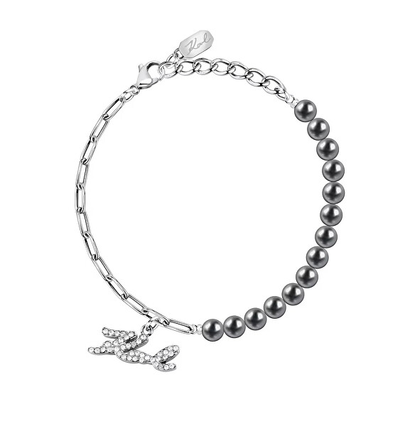 Ikonický náramek s černými perlami Pearl KLAYR10