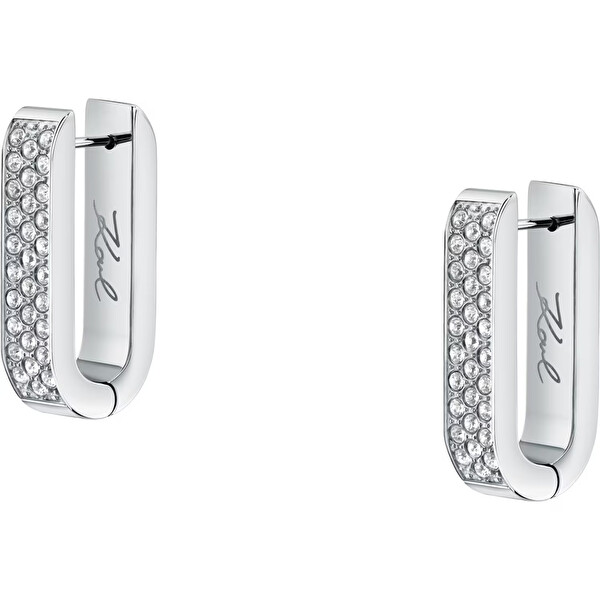 Pozlacené visací náušnice s krystaly Chains KLARF06