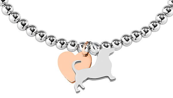 Brățară bicoloră din oțel Dog and Heart LPS05AQI04