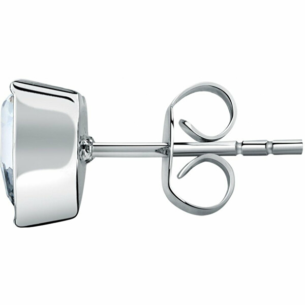 Einzelner Ohrring aus glänzendem Stahl mit Kristall Herz LPS02AQM50