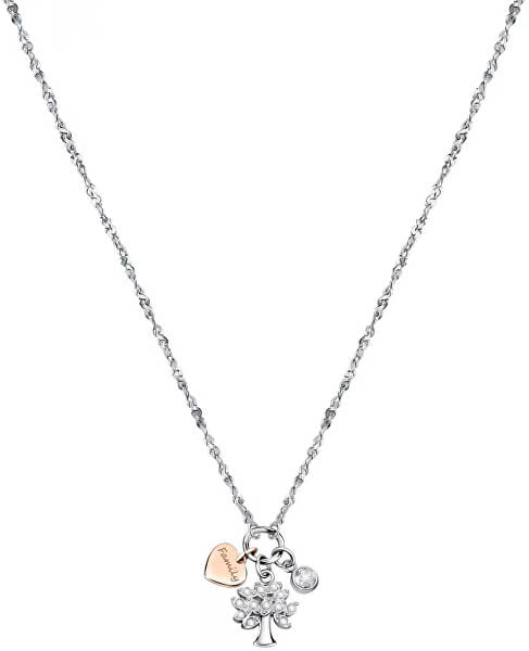 Dámský ocelový náhrdelník s přívěsky Strom života Family LPS05ASF17
