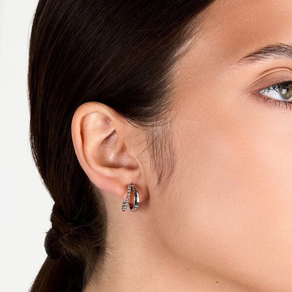 Designové kruhové náušnice z oceli Earrings LPS01AYQ135