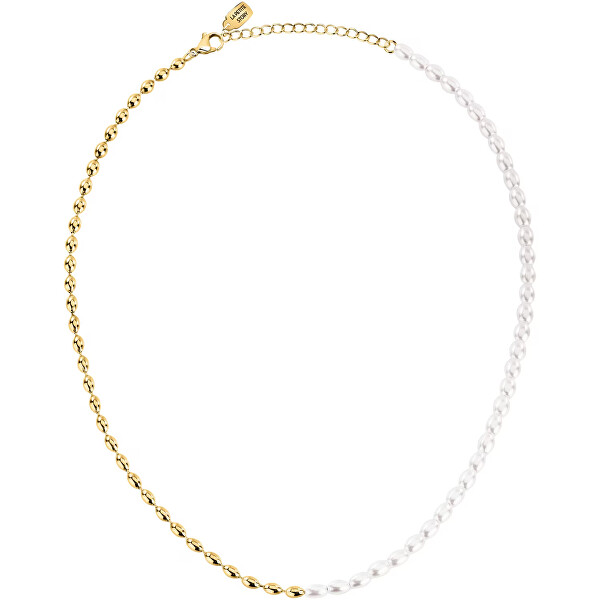 Designový pozlacený náhrdelník s perličkami Pearl LPS10AZA08