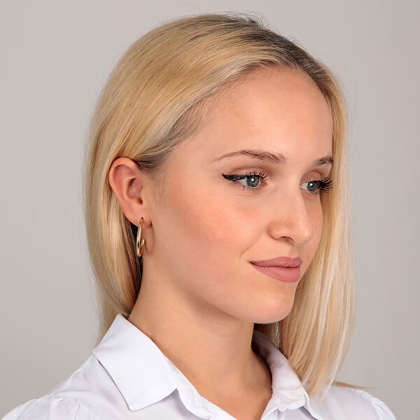 Elegantní pozlacená single náušnice LPS02AQM10/11