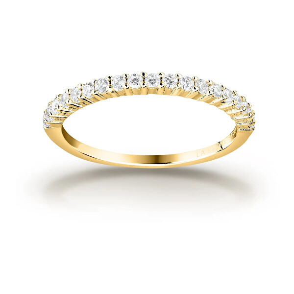 Elegantní pozlacený prsten se zirkony Silver LPS03AWV110