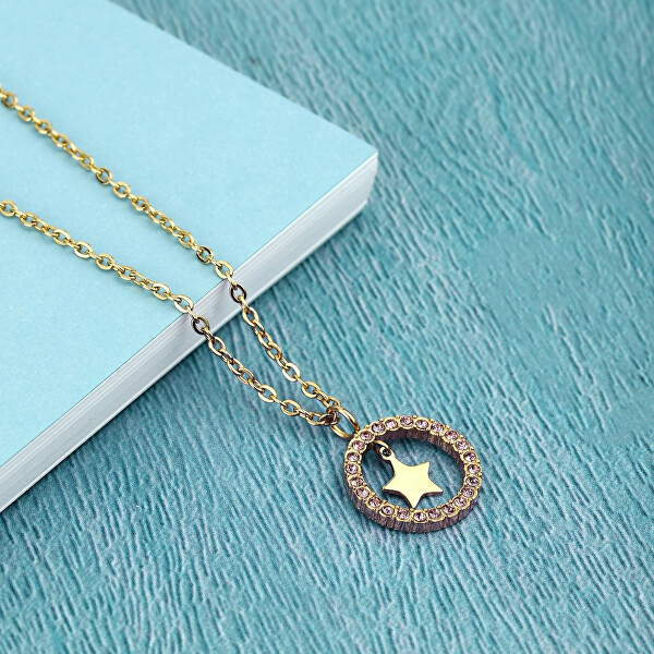 Krásný pozlacený náhrdelník s hvězdou Friendship LPS10ARR07