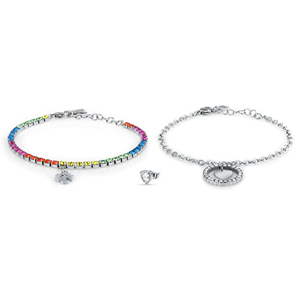 Set di gioielli in acciaio Love LPS20ASD03 (2x bracciale, orecchini singoli)