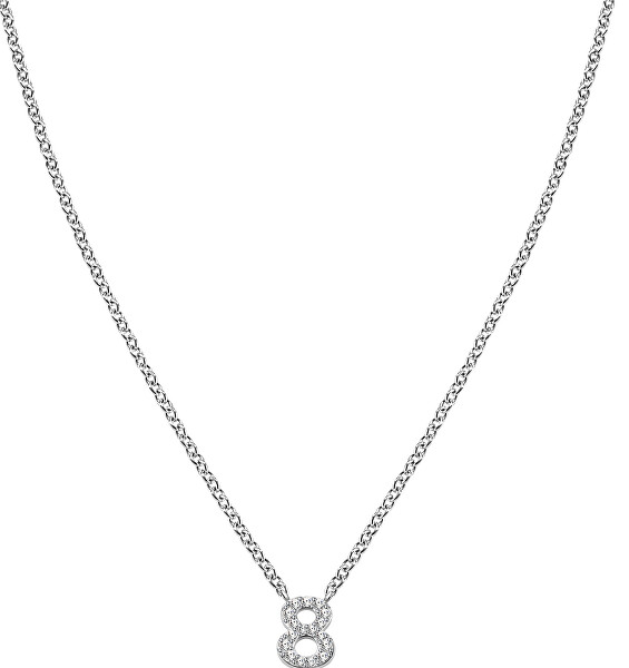 Ocelový náhrdelník "8" s krystaly LPS10AQK08