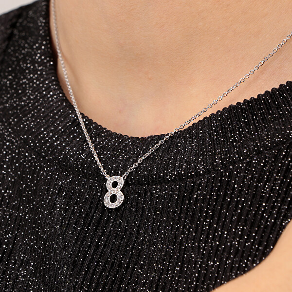 Oceľový náhrdelník "8" s kryštálmi LPS10AQK08