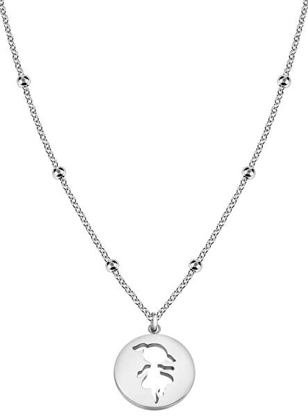 Ocelový náhrdelník s kuličkami Holčička LPS10AQL01