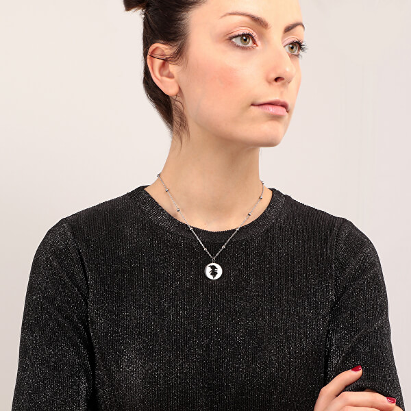 Ocelový náhrdelník s kuličkami Holčička LPS10AQL01