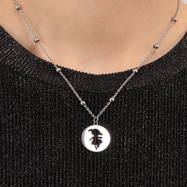 Oceľový náhrdelník s guličkami Dievčatko LPS10AQL01
