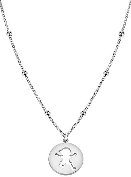 Oceľový náhrdelník s guličkami Chlapček LPS10AQL02
