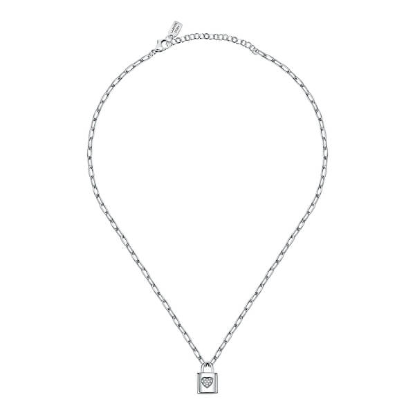 Ocelový náhrdelník s visacím zámečkem Love LPS10ASD02