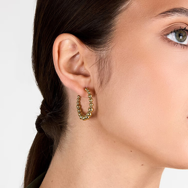 Originální kruhové pozlacené náušnice Earrings LPS01AYQ133