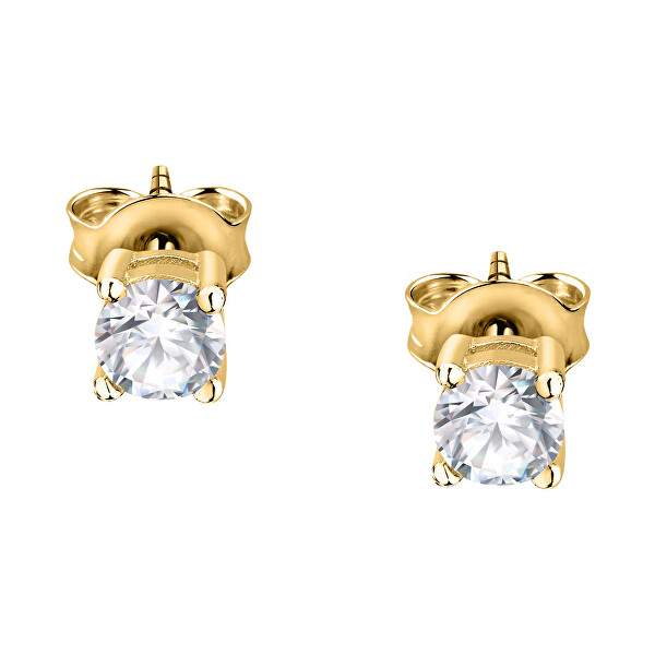 Vergoldete Ohrringe mit klaren Zirkonias Silver LPS01AWV13