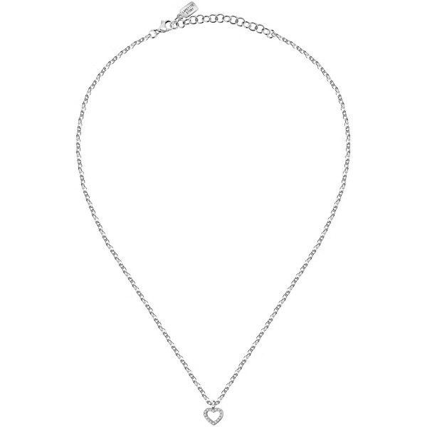 Romantický ocelový náhrdelník se srdíčkem Silver LPS10ASD23