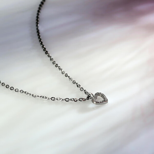 Romantický ocelový náhrdelník se srdíčkem Silver LPS10ASD23