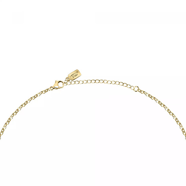 Romantic colier placat cu aur cu cristal Love LPS10ASD14
