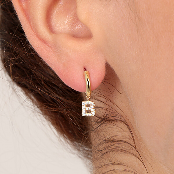 Single halbkreisförmiger Ohrring  "B" LPS02ARQ48