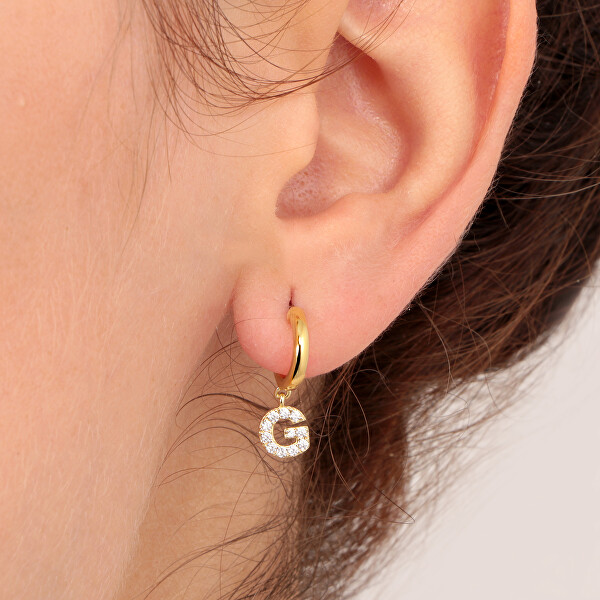 Single halbkreisförmiger Ohrring "G" LPS02ARQ58