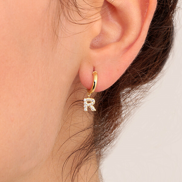 Single félkör alakú fülbevaló  "R" LPS02ARQ74 - 1 db