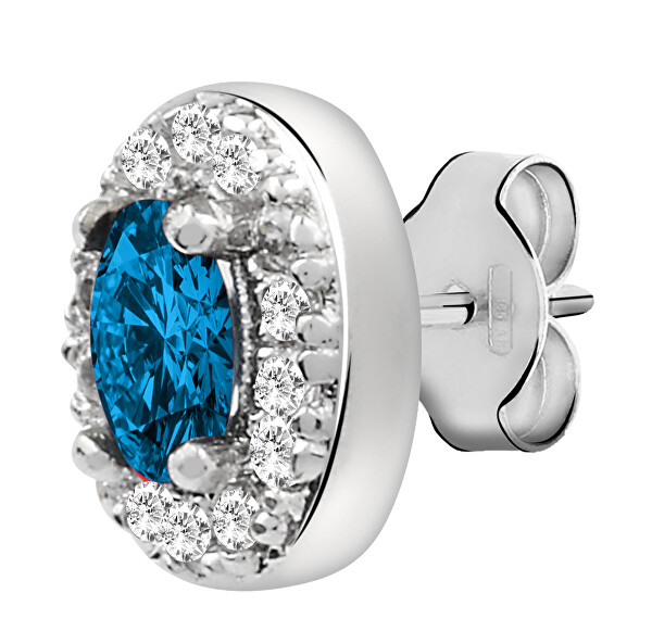 Single Ohrring mit blauer Mitte LPS02ARQ15