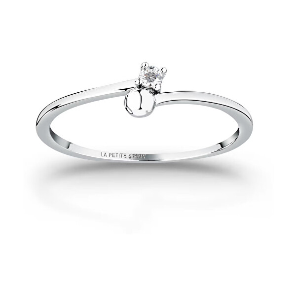 Minimalistický stříbrný prsten se zirkonem Silver LPS03AWV070