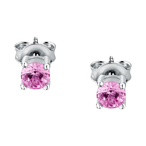 Ezüst fülbevaló rózsaszín cirkónium kövekkel Silver LPS01AWV15