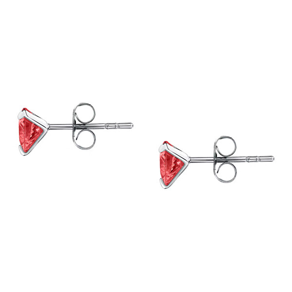 Orecchini a cuore in argento con zirconi rossi Silver LPS01AWV26