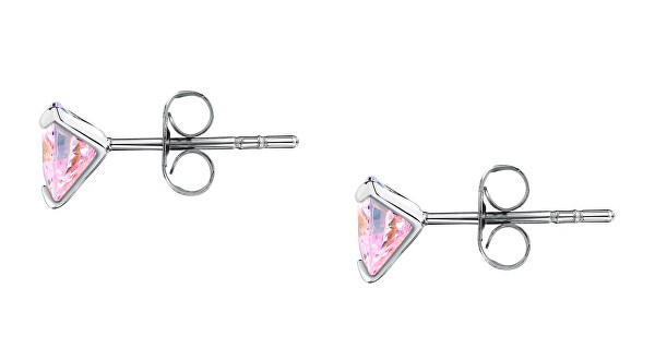 Orecchini a cuore in argento con zirconi rosa Silver LPS01AWV28