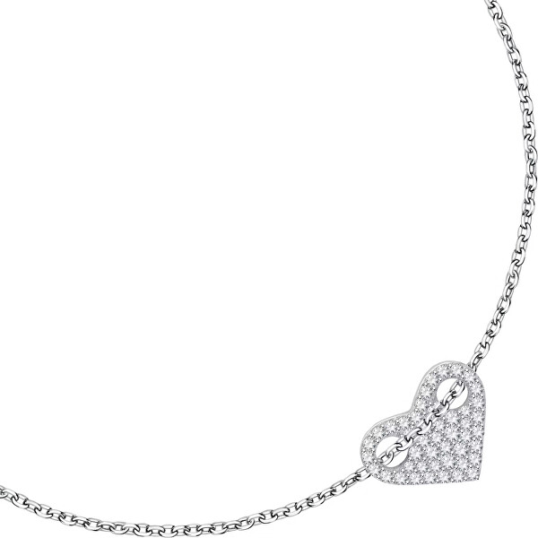 Ezüst karkötő csillogó szívvel Silver LPS05AWV24
