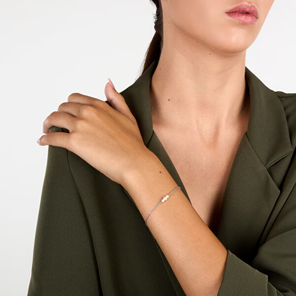 Stříbrný náramek s umělými perličkami Silver LPS05AWV88