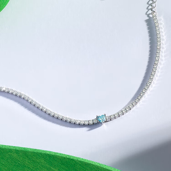 Stříbrný tenisový náramek s růžovým srdíčkem LPS05AWV38