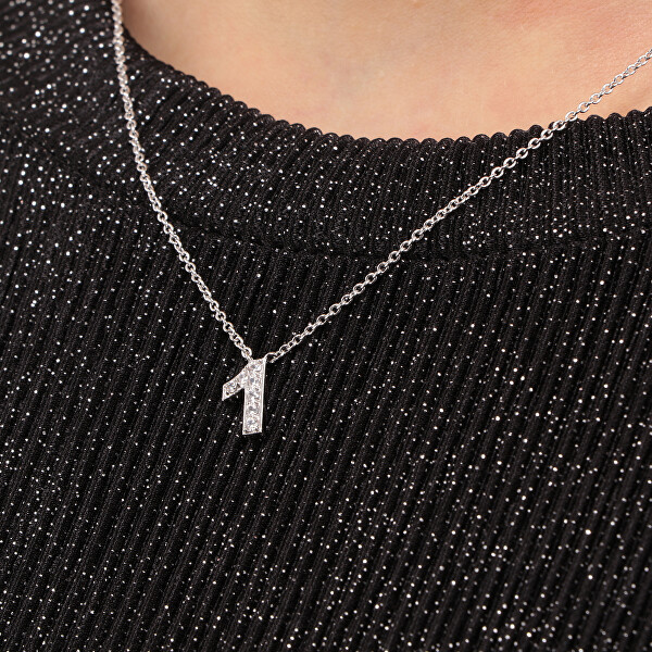 Trblietavý náhrdelník "1" s kryštálmi LPS10AQK01