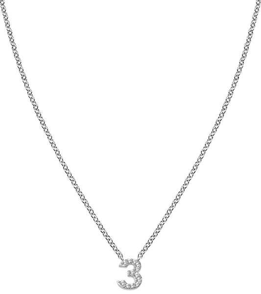 Funkelnde Halskette „3“ mit Kristallen LPS10AQK03