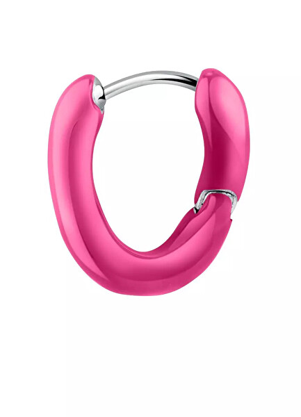 Jellegzetes rózsaszín single acél fülbevaló LPS02ARQ174 - 1 db
