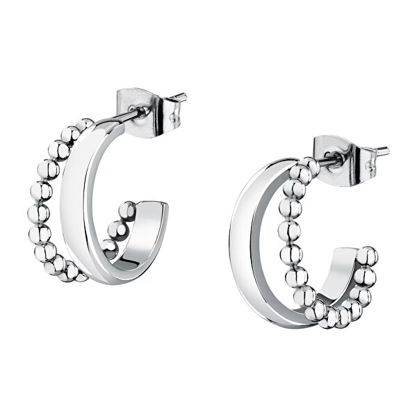 Designové kruhové náušnice z oceli Earrings LPS01AYQ135