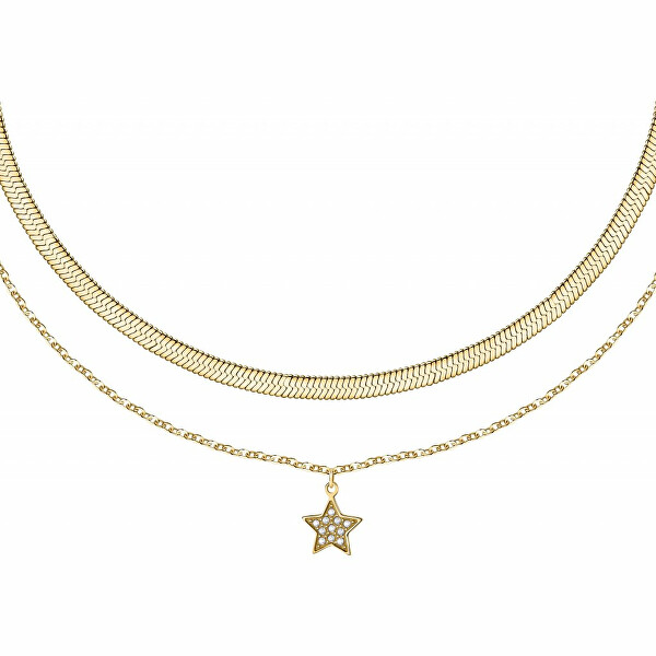 Dvojitý pozlacený náhrdelník s hvězdou Friendship LPS10ARR08
